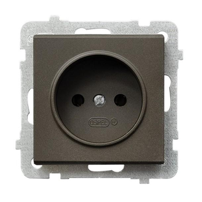 SONATA Single socket chocolate metal