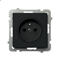 SONATA Single socket outlet black metallic