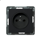 SONATA Single socket outlet black metallic