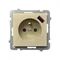 SONATA Single socket outlet with earthing and shutters for current paths, with USB charger champagne gold