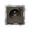SONATA Single socket-outlet with earthing, current paths shutters, with USB charger chocolate metallic