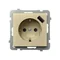 SONATA Single socket outlet with earthing schuko with shutters for current paths, with USB charger champagne gold