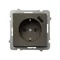SONATA Single socket outlet with earthing schuko with shutters for current paths, with USB charger chocolate metallic