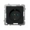 SONATA Single socket outlet with grounding, black metallic, equipped with shutters for current paths