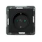 SONATA Single socket outlet with grounding, black metallic, equipped with shutters for current paths