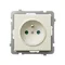 SONATA Single socket outlet with grounding, ecru, equipped with shutters for current paths