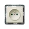 SONATA Single socket outlet with grounding, ecru, equipped with shutters for current paths