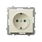 SONATA Single socket outlet with grounding schuko, ecru, equipped with shutters for current paths