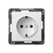 SONATA Single socket outlet with grounding, schuko, white, equipped with shutters for current paths