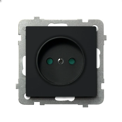 SONATA Single socket with black metallic shutters