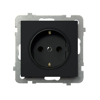 SONATA Single socket with earthing schuko black metallic