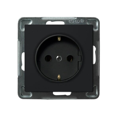 SONATA Single socket with earthing schuko black metallic