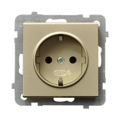 SONATA Single socket with earthing schuko champagne gold