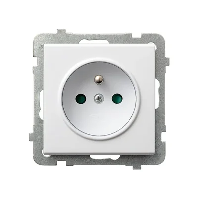 SONATA Single socket with earthing, white, equipped with shutters for current paths