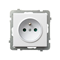 SONATA Single socket with earthing, white, equipped with shutters for current paths