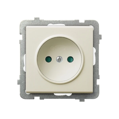 SONATA Single socket with ecru shutters