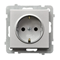 SONATA Single socket with ground schuko matt silver