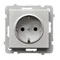 SONATA Single socket with ground schuko matt silver