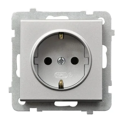 SONATA Single socket with ground schuko matt silver