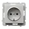 SONATA Single socket with ground schuko matt silver