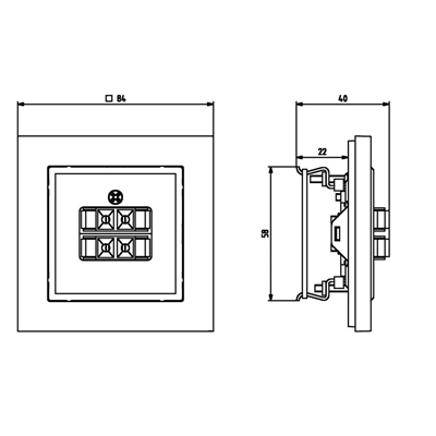 SONATA Speaker socket, double ecru