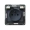 SONATA Splashproof grounded socket ecru, frameless, transparent lid