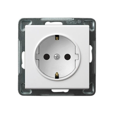 SONATA Splashproof socket with grounding white, transparent cover