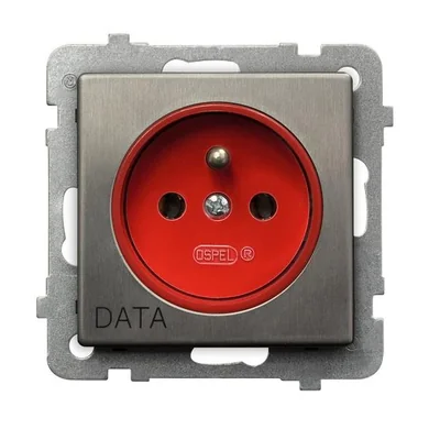 SONATA STAINLESS STEEL Single socket with grounding DATA stainless steel