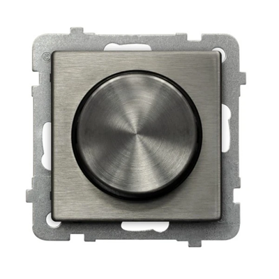 SONATA STEEL INOX Push-turn dimmer adapted to incandescent and slack load inox steel, without frame