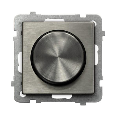 SONATA STEEL INOX Push-turn dimmer adapted to incandescent and slack load inox steel, without frame