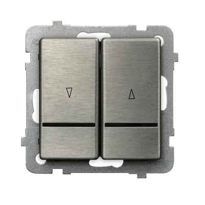 SONATA STEEL INOX Shutter connector with backlight stainless steel, without a frame