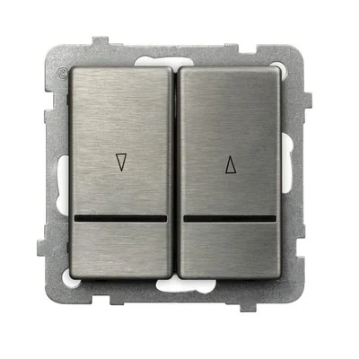 SONATA STEEL INOX Shutter connector with backlight stainless steel, without a frame