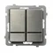 SONATA STEEL INOX Two-group connector, candlestick, with stainless steel base, without a frame