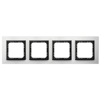 SONATA Telaio quadruplo, alluminio spazzolato