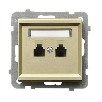 SONATA Telephone socket, double independent, champagne gold