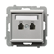 SONATA Telephone socket, double independent, matt silver
