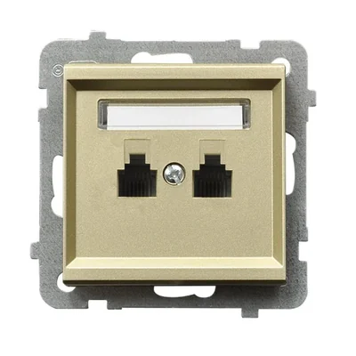 SONATA Telephone socket, double, parallel champagne gold