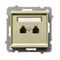 SONATA Telephone socket, double, parallel champagne gold