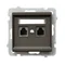 SONATA Telephone socket double parallel chocolate metal