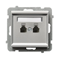 SONATA Telephone socket, double parallel, matt silver