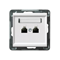 SONATA Telephone socket, double parallel, matt silver