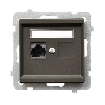 SONATA Toma para ordenador, simple, cat.5e, metal chocolate