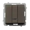SONATA Triple connector, frameless chocolate metal