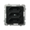 SONATA Triple EURO socket black metallic