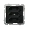 SONATA Triple EURO socket black metallic