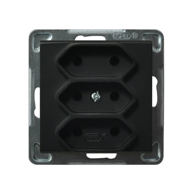 SONATA Triple EURO socket black metallic