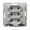 SONATA Triple EURO socket silver matt