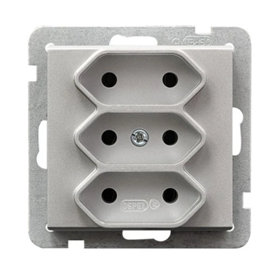 SONATA Triple EURO socket silver matt