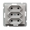 SONATA Triple EURO socket silver matt