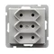 SONATA Triple EURO socket silver matt